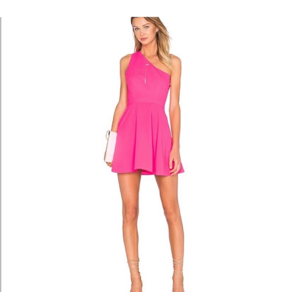 Revolve NBD One Shoulder Mini Dress Hot Pink size Small